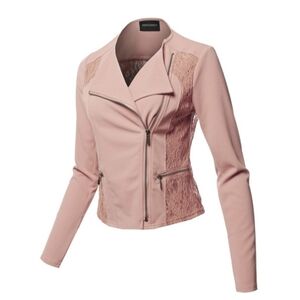 Pink Lace Moto Jacket Size S